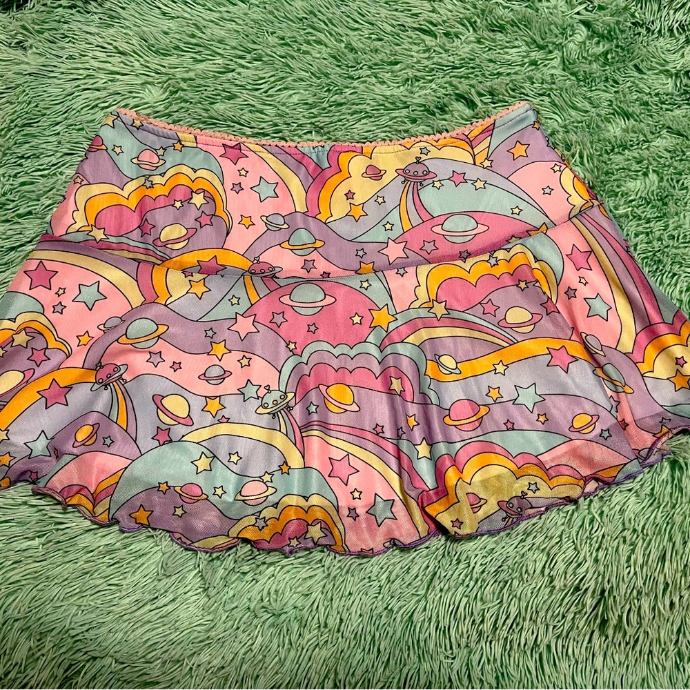 Dolls Kill Sugar Thrillz Outer Space Mini Skirt